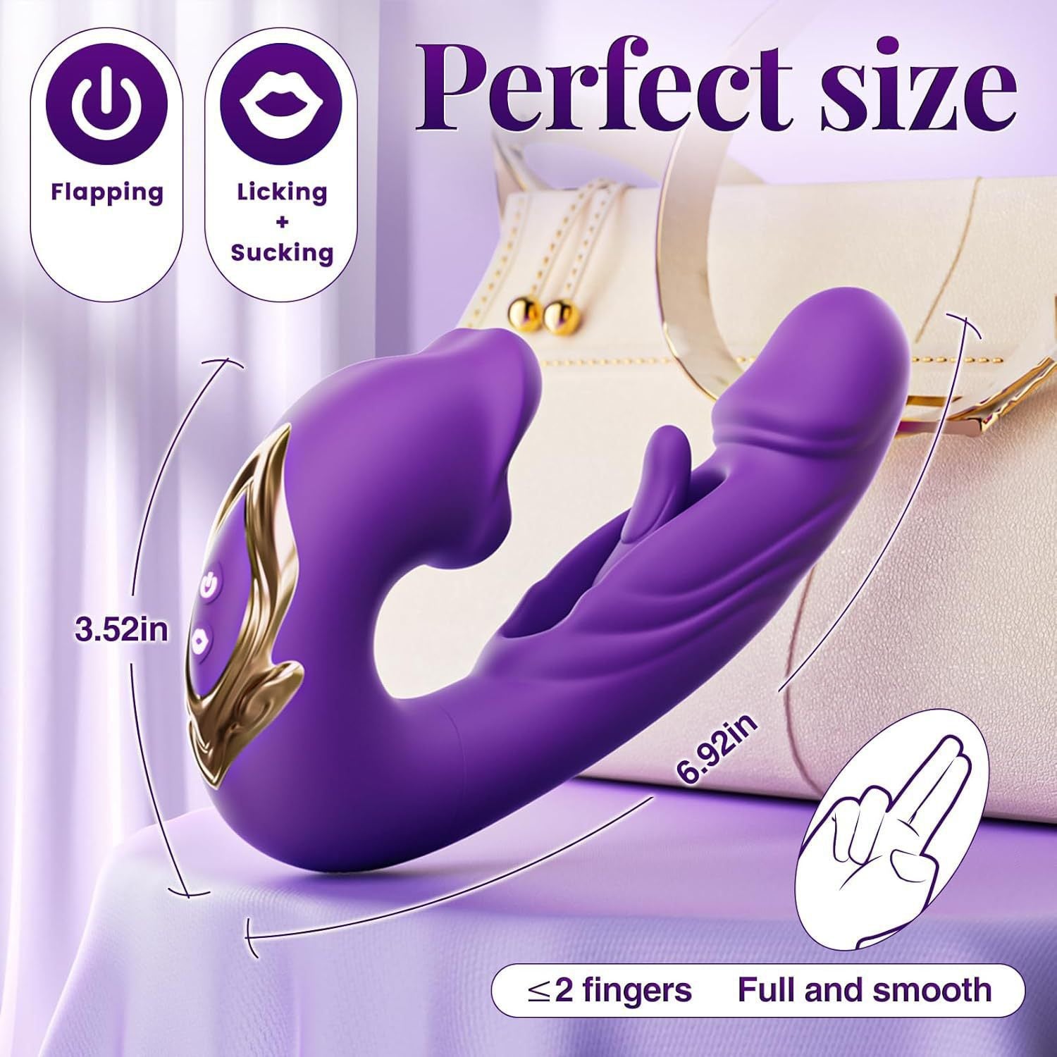 3-in-1 mouth slap tongue vibrator female 7-frequency sucking button G-spot masturbator_Purple V1183-FJ-KA-2