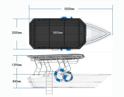 5.6m (12-Person) Smart Electric Power Transparent Boat V1184-12-PERSON-SMART-ELECTRIC-POWER-TRANSPARENT-BOAT