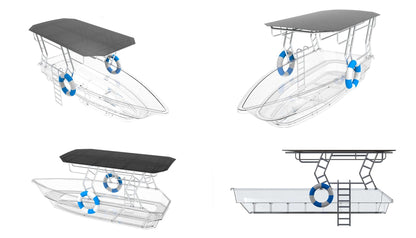 5.6m (12-Person) Smart Electric Power Transparent Boat V1184-12-PERSON-SMART-ELECTRIC-POWER-TRANSPARENT-BOAT