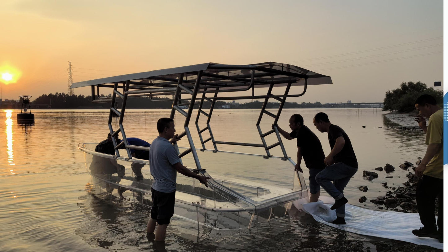 5.6m (12-Person) Smart Electric Power Transparent Boat V1184-12-PERSON-SMART-ELECTRIC-POWER-TRANSPARENT-BOAT