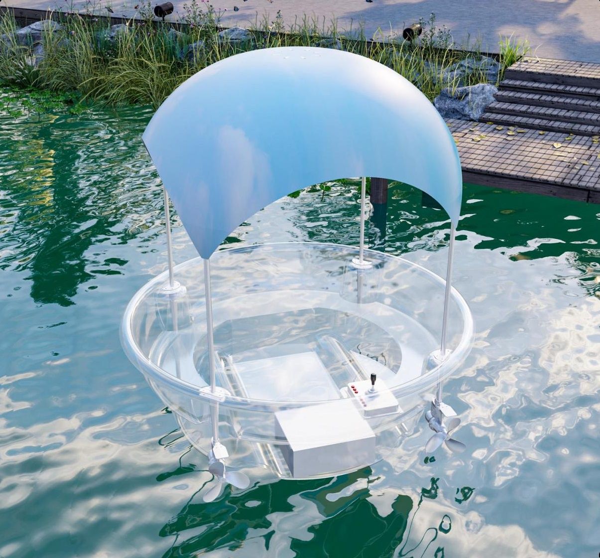 2.5m (5-Person) Smart Electric Power Round Transparent Boat V1184-5-PERSON-SMART-ELECTRIC-POWER-ROUND-TRANSPARENT-BOAT
