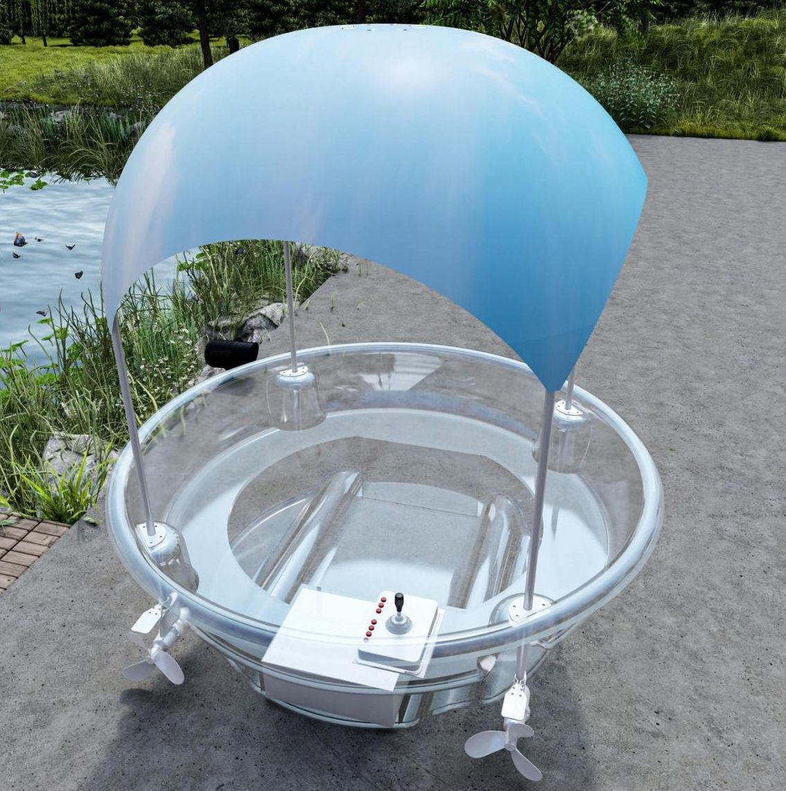 2.5m (5-Person) Smart Electric Power Round Transparent Boat V1184-5-PERSON-SMART-ELECTRIC-POWER-ROUND-TRANSPARENT-BOAT