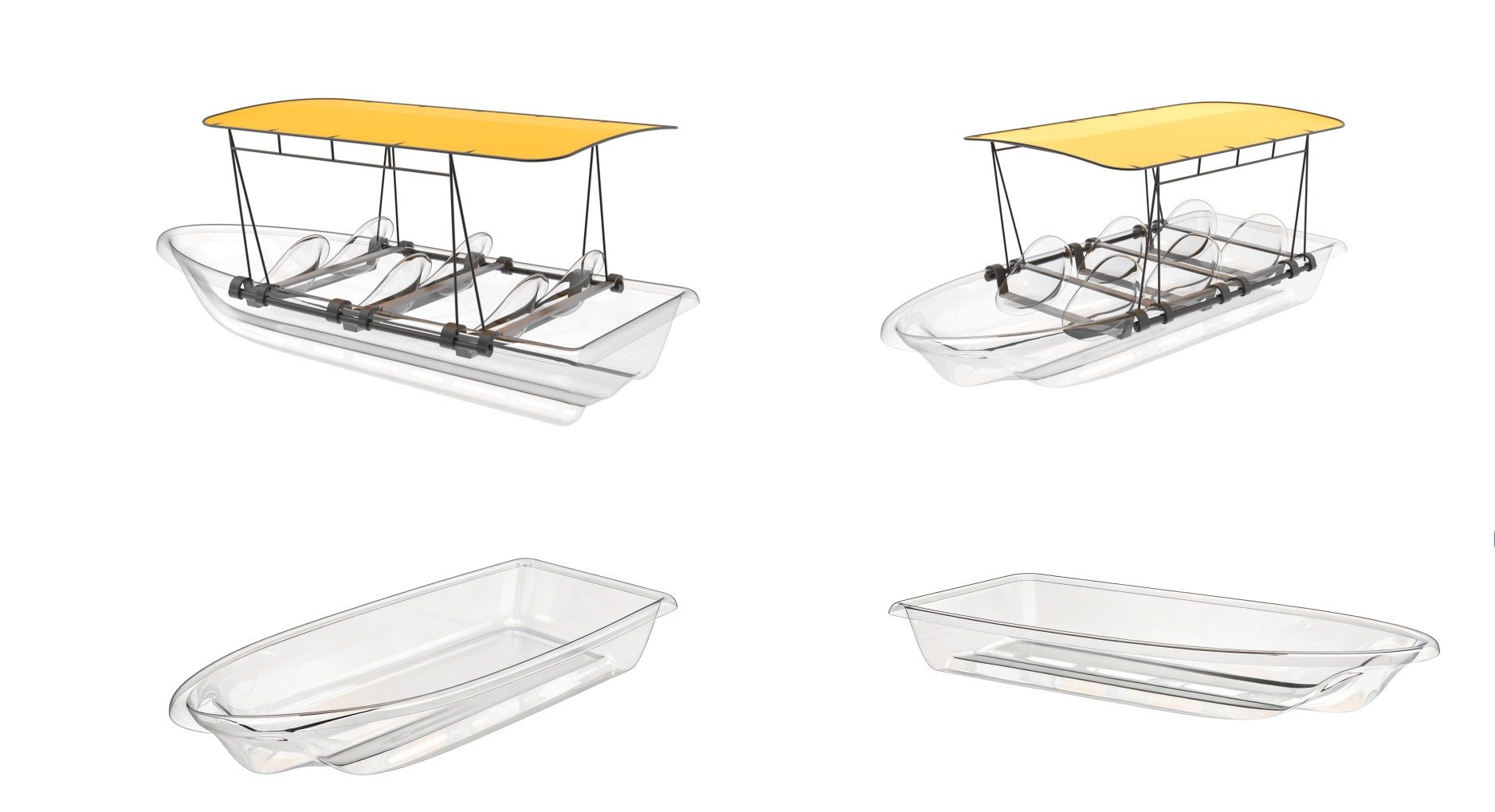 3.7m (5-Person) Smart Electric Power Transparent Boat V1184-5-PERSON-SMART-ELECTRIC-POWER-TRANSPARENT-BOAT