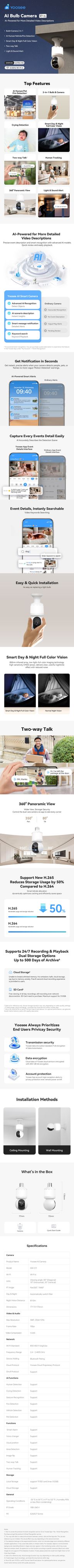 Yoosee AI Bulb Camera C11 V1184-YOOSEE-AI-BULB-CAMERA-C11