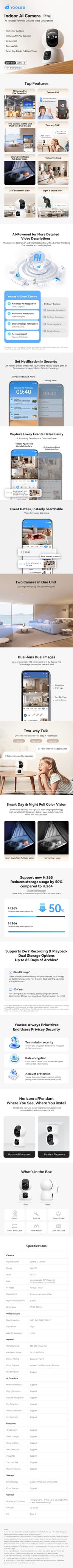 Yoosee AI Camera C20 V1184-YOOSEE-AI-CAMERA-C20