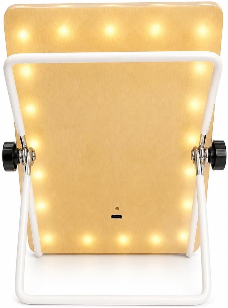 Gifts Set for Women, Wife, Girl Friend, LED Vanity Makeup Mirror with Adjustable Rack, Portable Travel Mirror V1186-CFM002