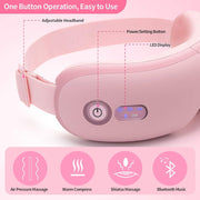 Eye Massager with Heat, Vibration and Warm Compress, Smart Sleeping Eyes Mask with Bluetooth Can Connect with V1186-EM003