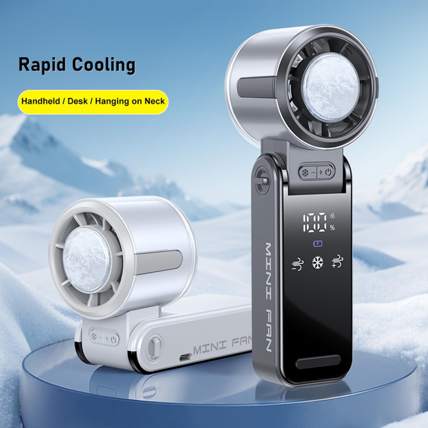 Portable Handheld Fan, Rechargeable Battery Powered with High-Speed Turbo for Strong Wind & Rapid Cooling, V1186-HF-S13-02