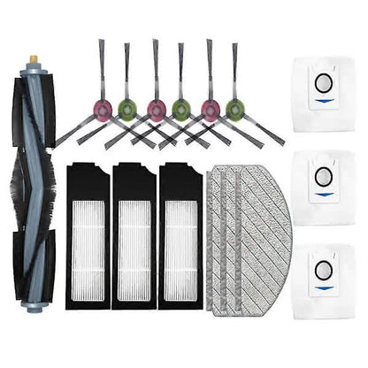 Ecovacs X1 Plus Robot Vacuum Cleaner Replacement Parts Kit with Main Brush, HEPA Filter, Mop Cloth, Dust Bag V1188-CAQQ-125687-1