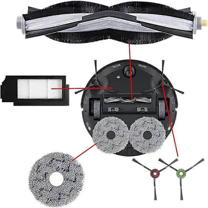 Ecovacs X1 Plus Robot Vacuum Cleaner Replacement Parts Kit with Main Brush, HEPA Filter, Mop Cloth, Dust Bag V1188-CAQQ-125687-1