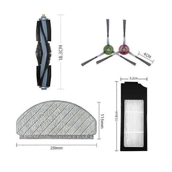 Ecovacs X1 Plus Robot Vacuum Cleaner Replacement Parts Kit with Main Brush, HEPA Filter, Mop Cloth, Dust Bag V1188-CAQQ-125687-1