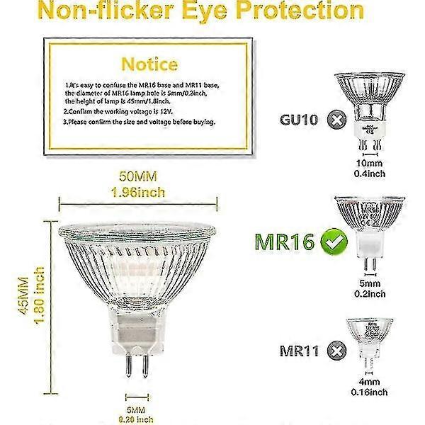 MR12V 20W GU5.3 Dimmable Halogen Bulb Warm White 2700K 12-Pack V1188-CAQQ-135924-1
