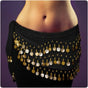 Belly Dance Hip Scarf with 128 Gold Coins, Mardi Gras Carnival Performance Belt Costume V1188-CAQQ-138430-1