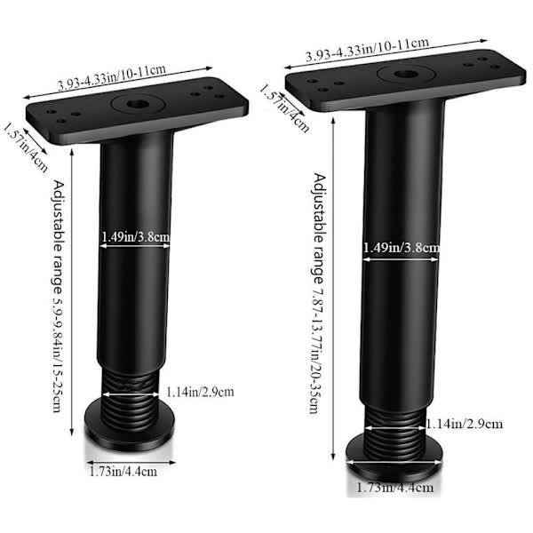 Bed Frame Support Furniture Legs 15-25cm, 1pc V1188-CAQQ-3528-1