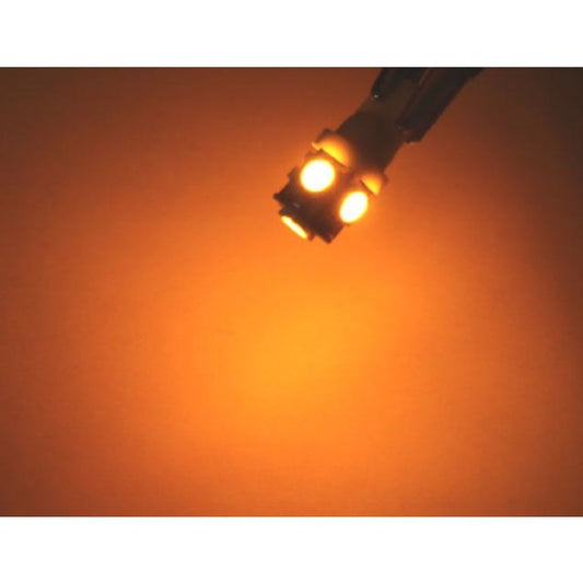 T10 w5w LED with 5 pcs 5050SMD Yellow-Orange chip 12v DC 10-pack Yellow Yellow V1188-CAQQ-38416-1