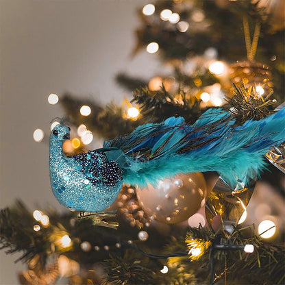 Peacock Feather Christmas Tree Ornaments, 3D Simulation Decorations, Natural Hanging Crafts for Christmas V1188-CAQQ-41421-1