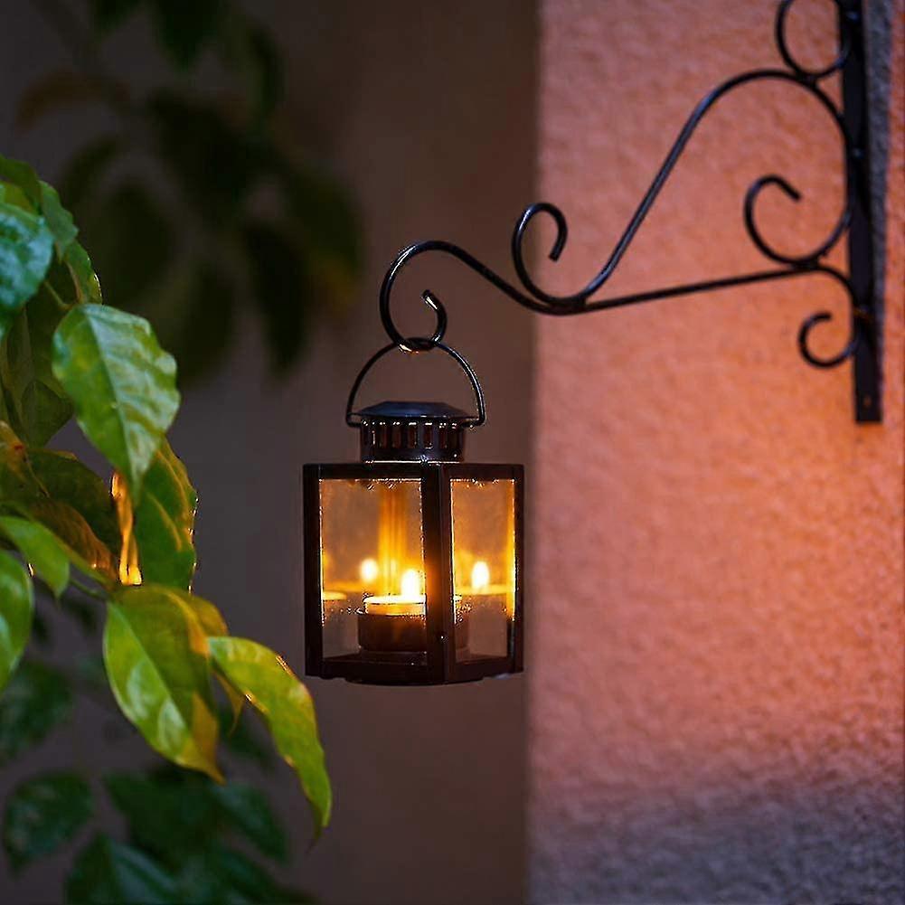 Tea Light Lanterns 2pcs Vintage Style Hanging Garden Lanterns Indoor Outdoor Black Compatible with Candles V1188-CAQQ-44896-3