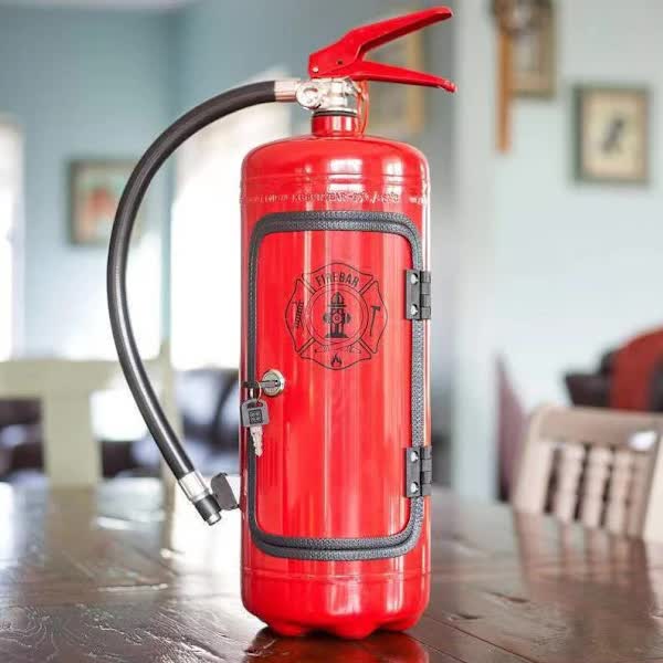 Metal Wine Storage Box Creative Fire Extinguisher Design Wall Decoration Men Gift V1188-CAQQ-80496-1