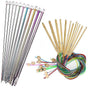 Tunisian Crochet Hook Set 23-Piece with Pearl and Carbonized Bamboo Hooks V1188-CAQQ-94355-1