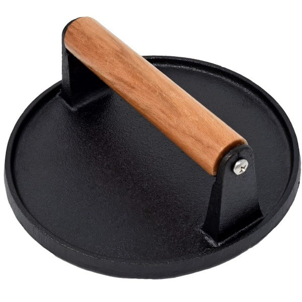 Heavy Duty Pre-Seasoned Cast Iron Hamburger Press with Heat Resistant Handle, Compatible with Griddle V1188-CAQQ-94527-1