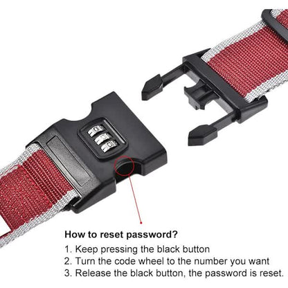 Luggage Straps Suitcase Belts with Buckle and Lock, 2M x 5cm Adjustable PP Packing Straps, Red Gray, 4pcs V1188-CARR-3184-1