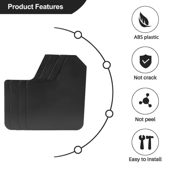 Universal Car Mud Flaps 4pcs Set for Pickup Van Truck with Screws V1188-CAWW-17139-1