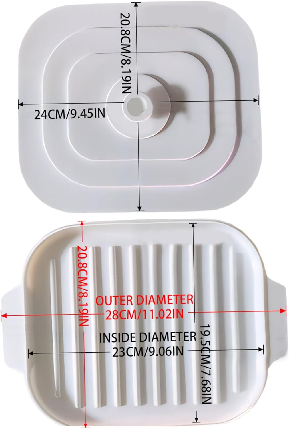 Microwave Tray for Bacon, 30 x 20 x 0.8 cm Silicone Bacon Pan with Lid and Handle, Crispy Bacon Maker V1188-CE-41F-00059