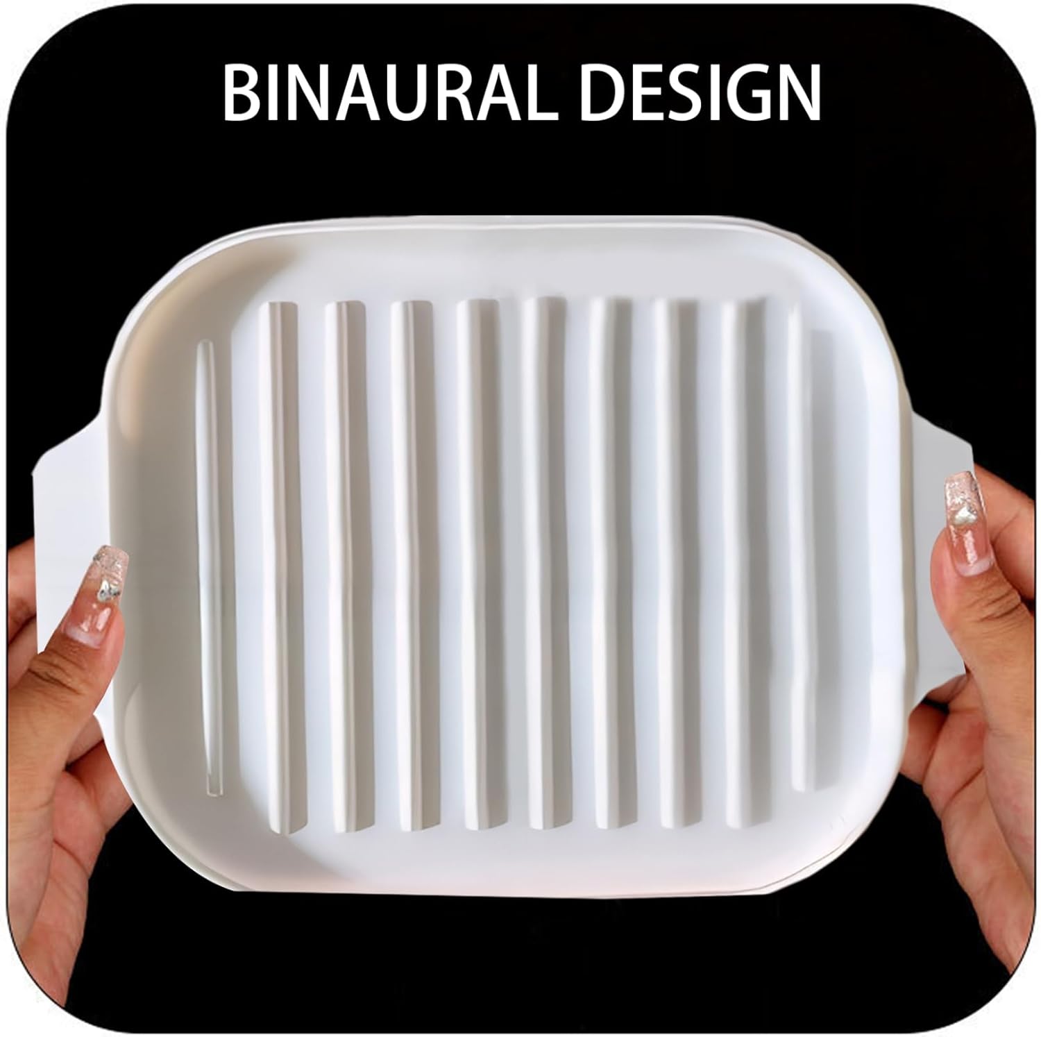 Microwave Tray for Bacon, 30 x 20 x 0.8 cm Silicone Bacon Pan with Lid and Handle, Crispy Bacon Maker V1188-CE-41F-00059