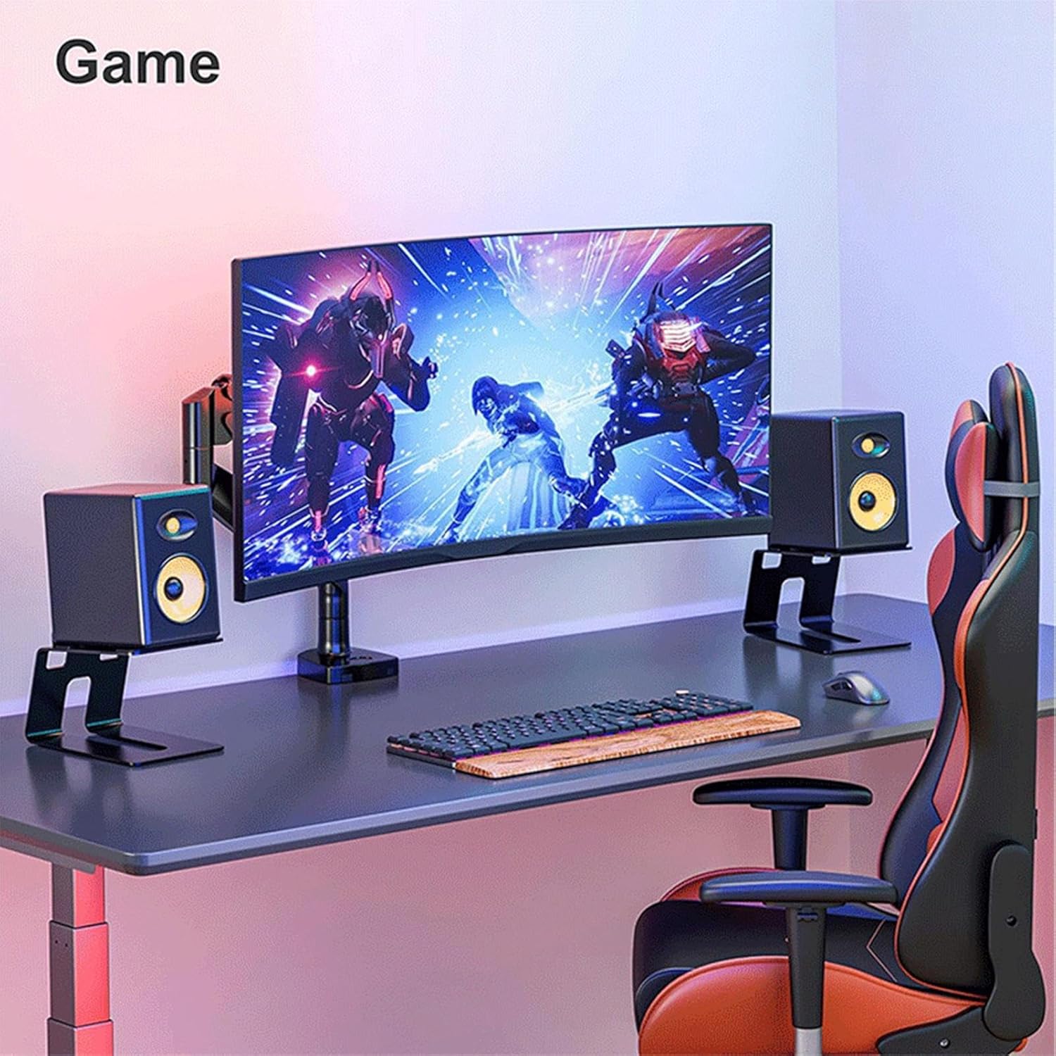 Studio Monitor Stand, 2-Pack Speaker Stands for Desk or Bookshelf, Stable Speaker Stands for Home Studio or V1188-CE-41F-00205