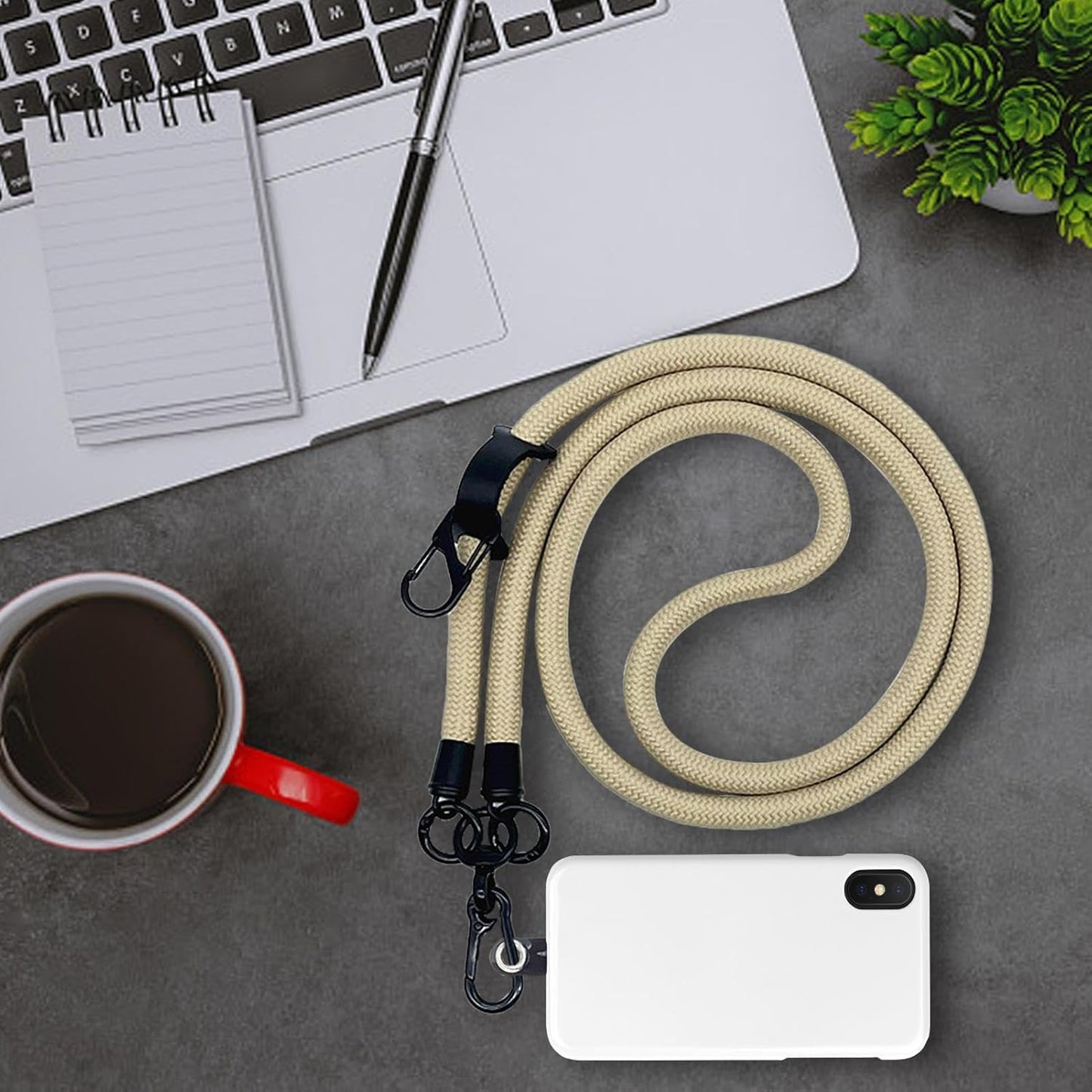 Thick Rope Phone Lanyard 10MM Mobile Strap Neck Holder Compatible with Apple Compatible with Samsung V1188-CE-41F-00290-3