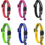 Adjustable Reflective Collars for Cats and Puppies with Bell and Safety Buckle, 6X Multicolor Pet Accessories V1188-CE-78-02077
