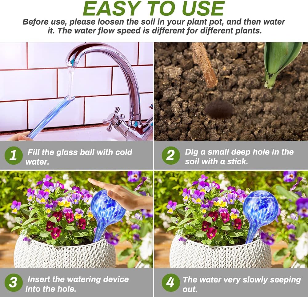 4 pcs Self-Watering Glass Plant Watering Balls V1188-CE-A00697
