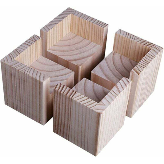 Wooden Furniture Risers 4-Pack 5x5x5cm for Desk Table Bed Lifting Feet Compatible with Multiple Brands V1188-CE-MO02143