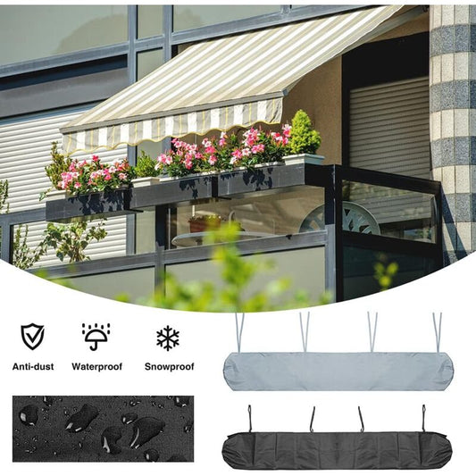 Awning Dust Cover, 3m Patio Awning Dust Cover Black Patio Awning Storage Cover, Waterproof Winter Protection, V1188-CE-MO02669