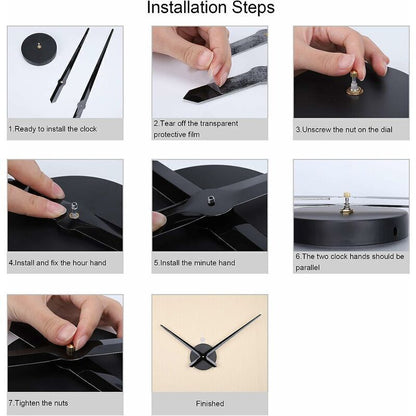 Large Wall Clock Single Hand No Numbers 31.5cm Hands High Longitudinal Shaft Mechanism Black V1188-CE-MO02717