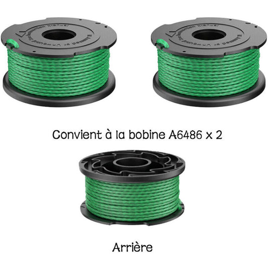 Green Trimmer Line Spool 2-Pack Compatible with Black \u0026 Decker GL7033 GL8033 GL9035 A6482 Grass Trimmer V1188-CE-MO02756