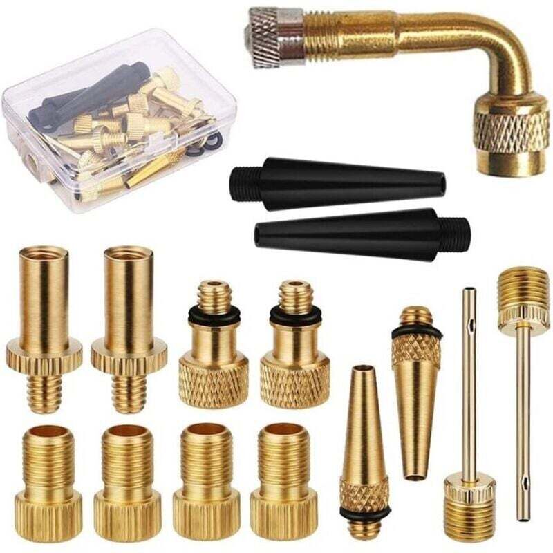 15 pcs Bicycle Valve Adapter Set Reducing Nozzles Tire Pump Adapter Set Ball Pump Needle Universal. V1188-CE-MO02795