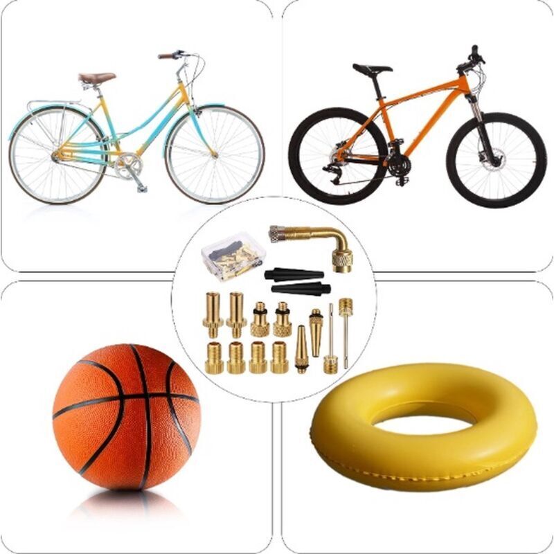 15 pcs Bicycle Valve Adapter Set Reducing Nozzles Tire Pump Adapter Set Ball Pump Needle Universal. V1188-CE-MO02795