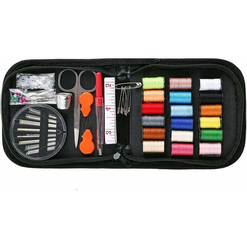 Sewing Kit 52 Accessories with 18 Thread Spools Black Box for Beginners Kids Adults Travel Compatible with V1188-CE-MO02806