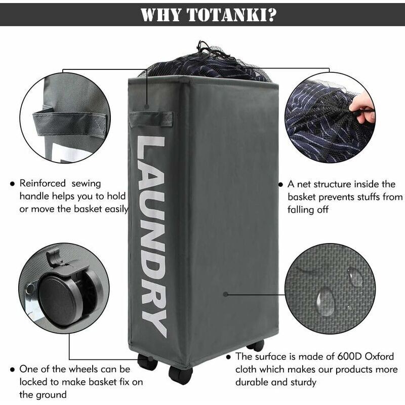 Gray Collapsible Laundry Hamper 22\ V1188-CE-MO03842