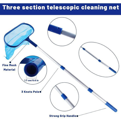 Pool Skimmer with Fine Mesh Net and Telescopic Handle for Easy Cleaning V1188-CE-MO04152