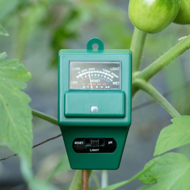 3-in-1 Soil pH Moisture Meter Test Kit for Flowers Grass Plant Garden Lawn with Probe V1188-CE-MO04225