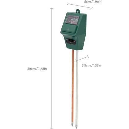 3-in-1 Soil pH Moisture Meter Test Kit for Flowers Grass Plant Garden Lawn with Probe V1188-CE-MO04225