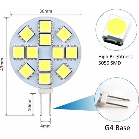 G4 LED Bulb Cool White 6000K Non-Dimmable 6-Pack V1188-CE-MO07439