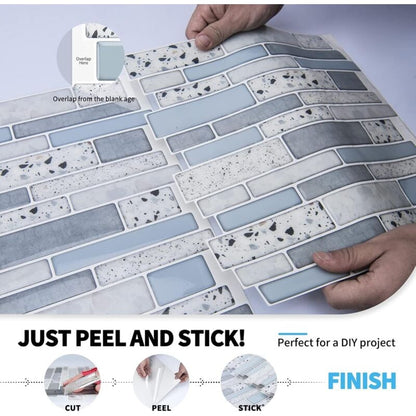 Self-Adhesive Wall Tiles Vinyl Kitchen Tile Marble Blue 10 Pieces V1188-CE-MO08029