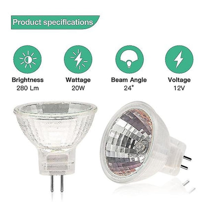 MR11 GU4 Halogen Bulbs 12V 20W Dimmable (12-Pack) for Ceiling Lighting V1188-CE-X00805