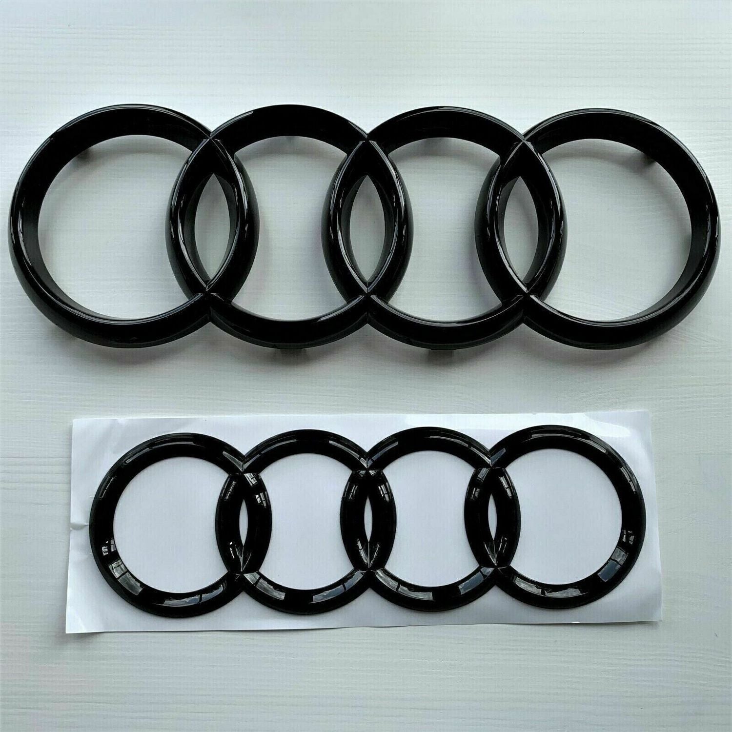 Replacement Audi A1 A3 A4 A5 Front & Rear Black Emblem Rings Set - 273mm & 192mm V1188-CE-Y00473