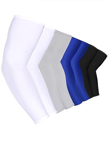 8-Pack Unisex UV Protective Arm Warmers for Cooling White Black Gray Blue, Ice Silk V1188-CE-Y1100080
