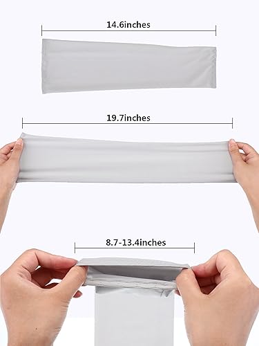 8-Pack Unisex UV Protective Arm Warmers for Cooling White Black Gray Blue, Ice Silk V1188-CE-Y1100080