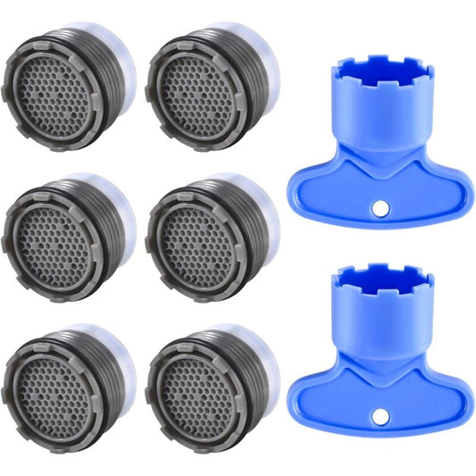 M18.5 Faucet Aerator 6-Pack External Thread Water Saver with 2 Aerator Keys V1188-CE-Y1217-00429